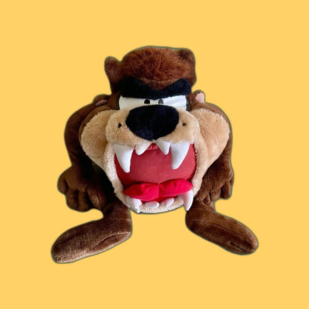 Looney Tunes Taz Tasmanian Devil Warner Bros 1994 Plush Stuffed 21” Americana